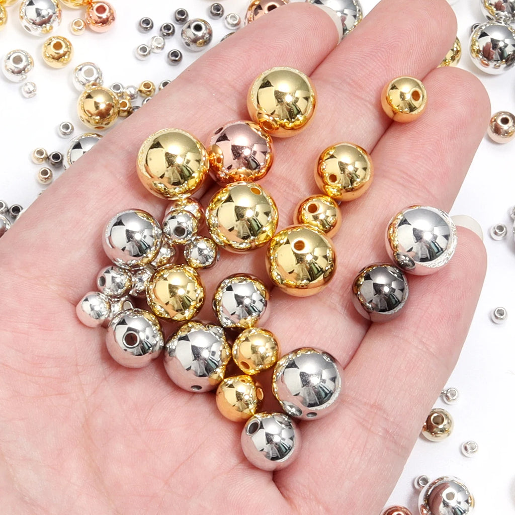 CCB Round Spacer Beads 3–14mm | DIY Jewelry Making (20–500pcs) Loose Spacer Beads PLUSH