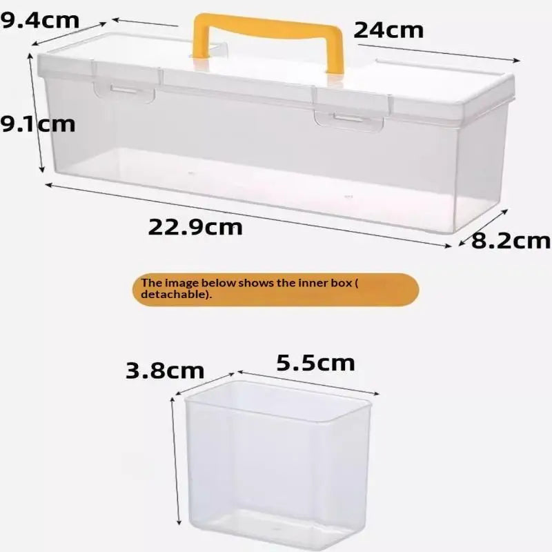 Transparent Multi-Compartment Tool Organizer Box with Handle Tool Storage Organizer PLUSH