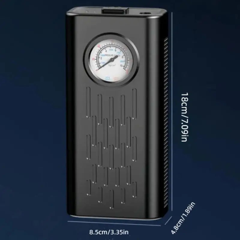 Cordless Portable Tire Inflator with Pointer Pressure Gauge Portable Tire Inflator PLUSH black