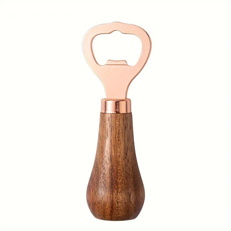 Sandalwood Rose Gold Vertical Bottle Opener – Solid Wood Handle Bottle Opener PLUSH
