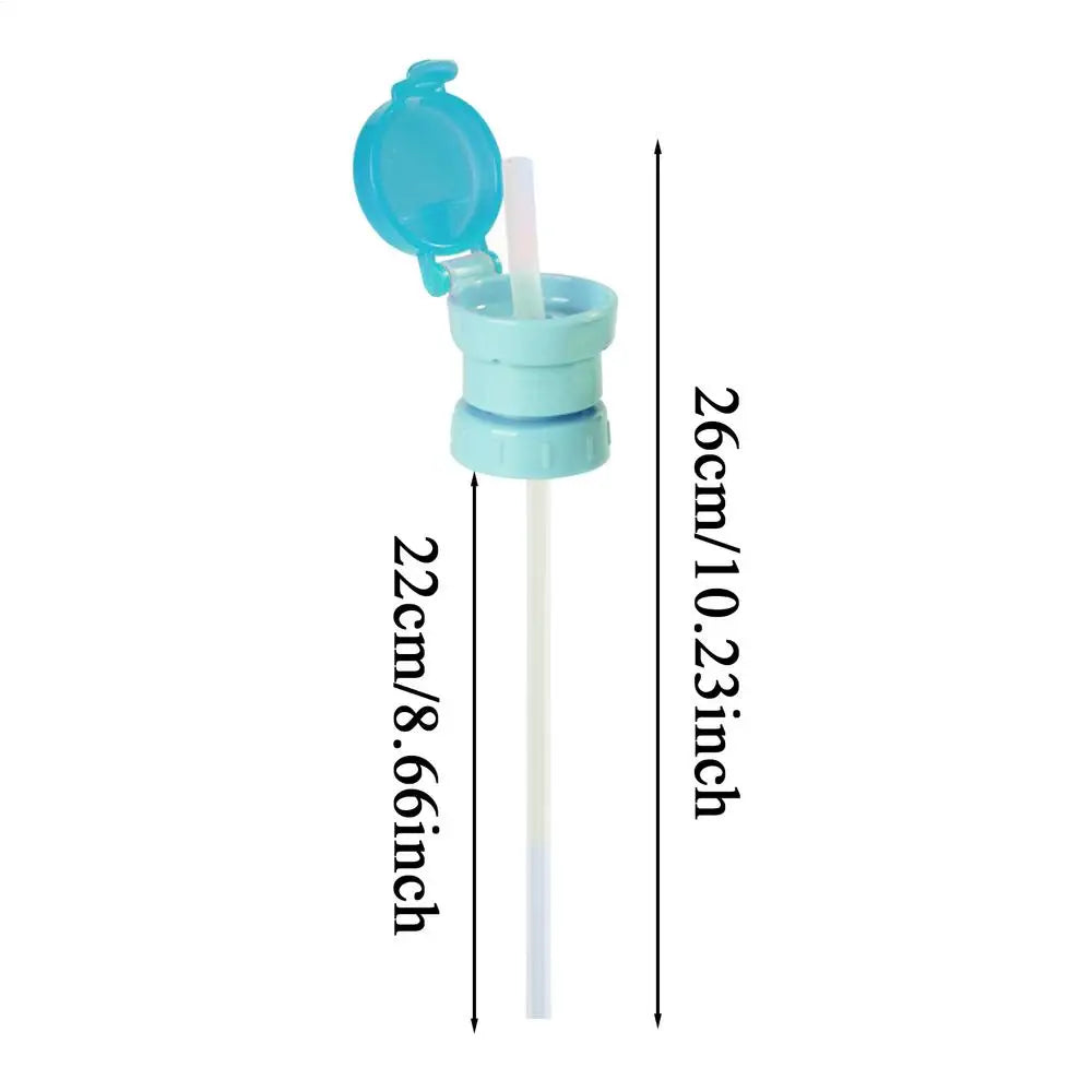 Spill-Proof Kids Water Bottle Straw Cap – Sippy Lid Bottle Straw Cap PLUSH Blue