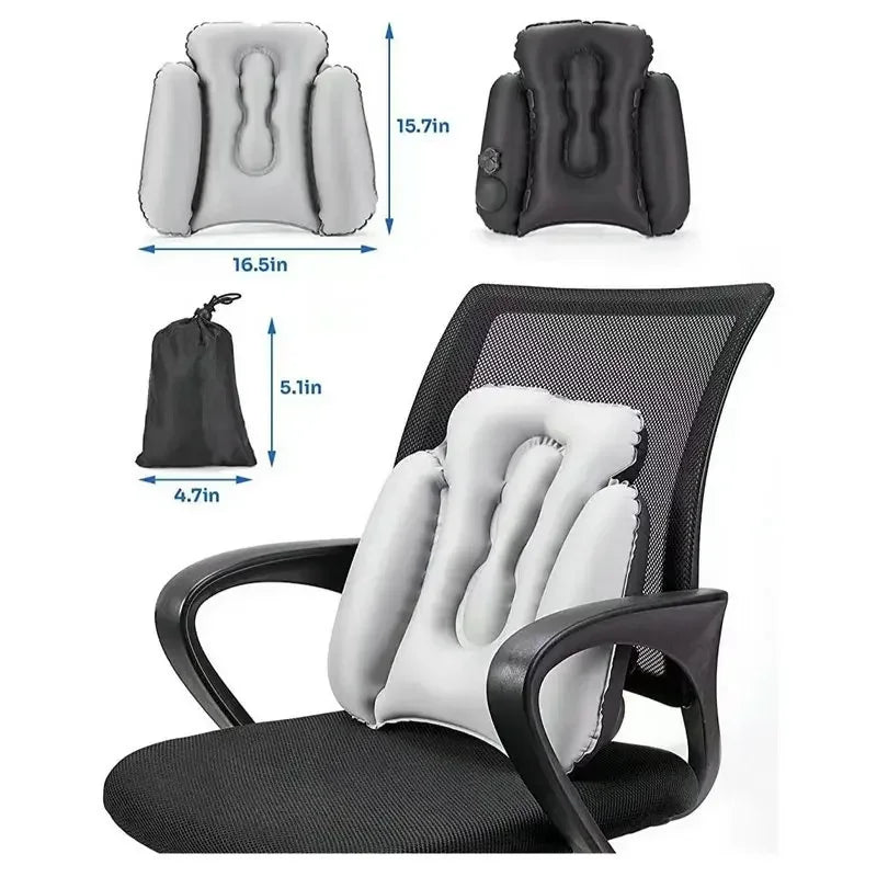 Inflatable Lumbar Pillow – Car Seat & Travel Back Cushion Inflatable Lumbar Pillow PLUSH