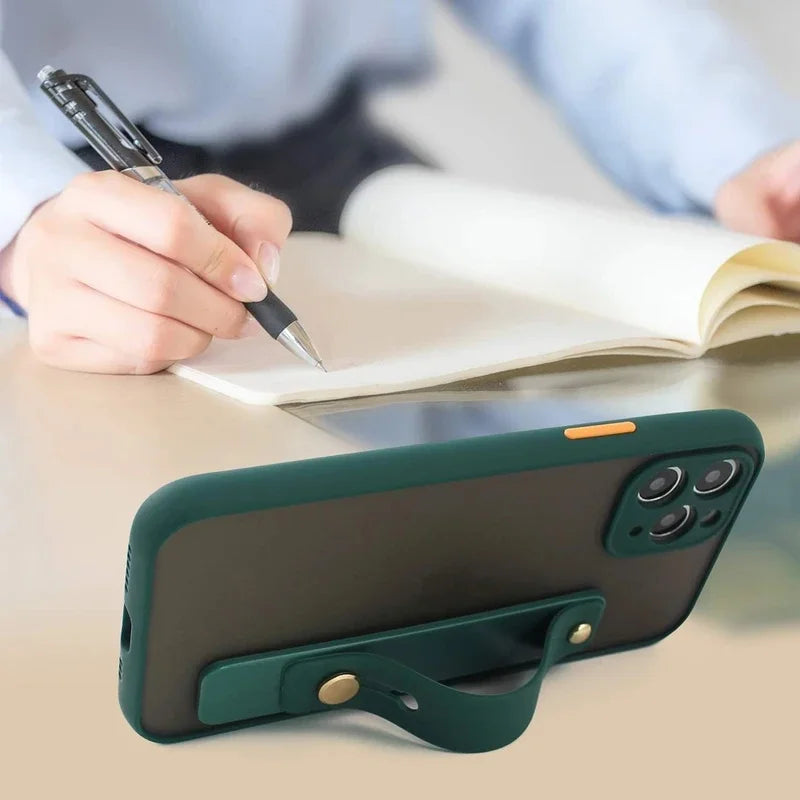 Universal Phone Grip Wrist Band, Finger Stand & Holder Phone Grip Stand PLUSH