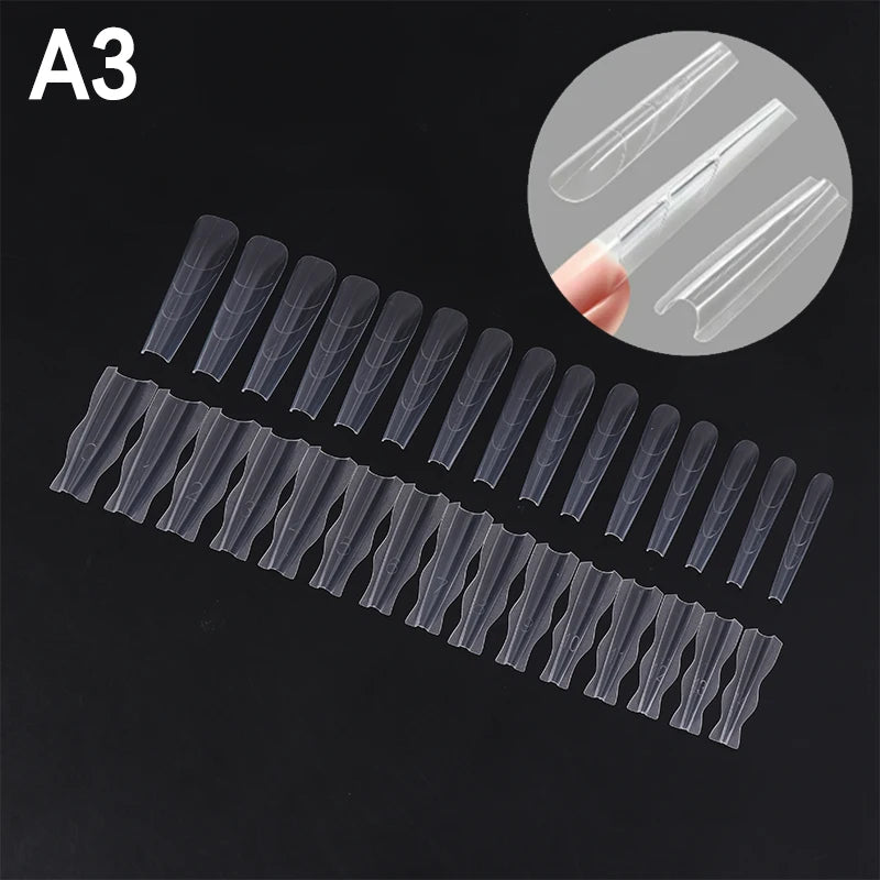 60pcs Nail Dual Forms – Gel & Acrylic Extension Guides Nail Extension Forms PLUSH A3