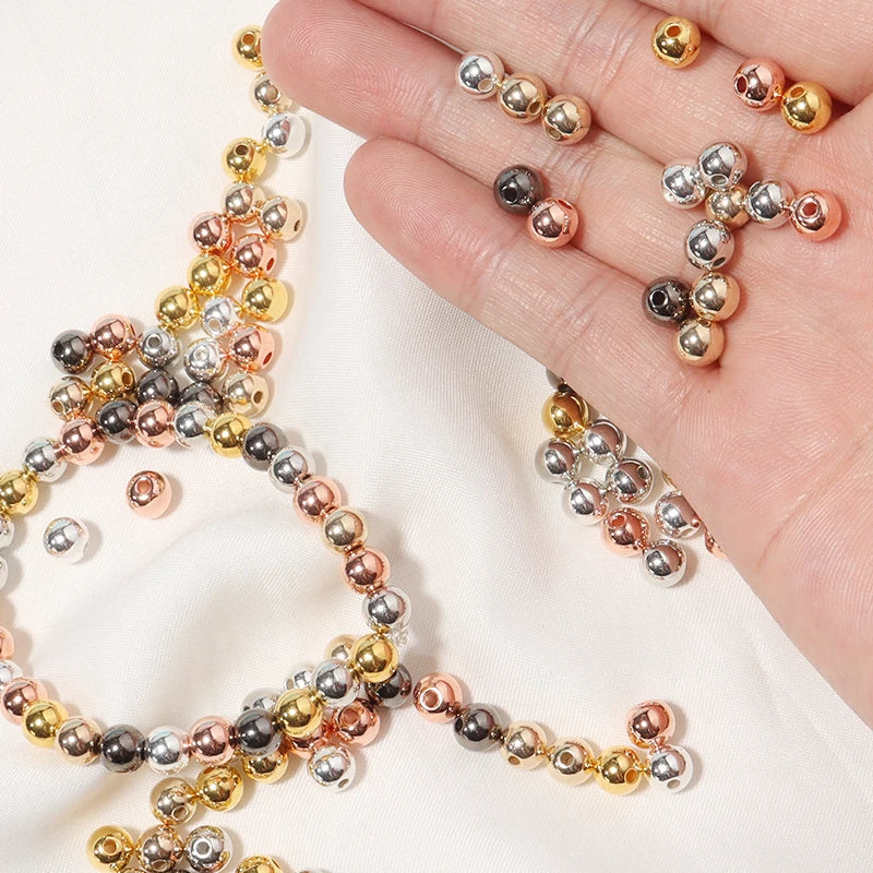 CCB Round Spacer Beads 3–14mm | DIY Jewelry Making (20–500pcs) Loose Spacer Beads PLUSH