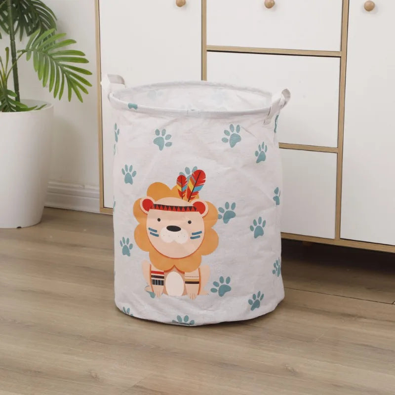 Foldable Cotton Laundry Hamper Basket – Clothes & Toy Organizer Laundry Hamper Basket PLUSH