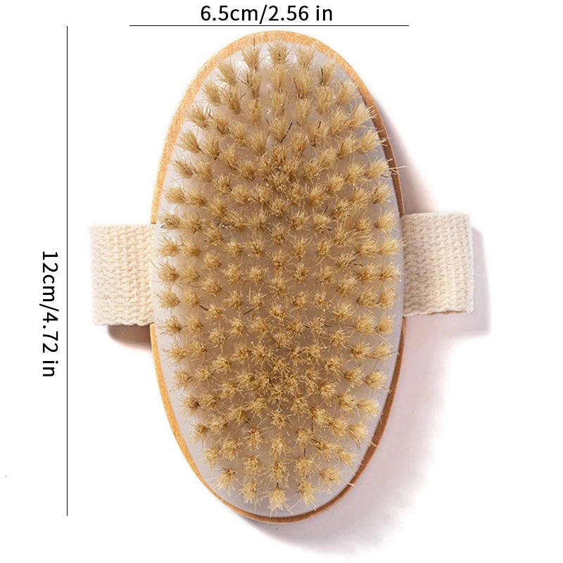 Wooden Bristle Bath Body Brush – Dry Brushing & Massage Bath Body Brush PLUSH