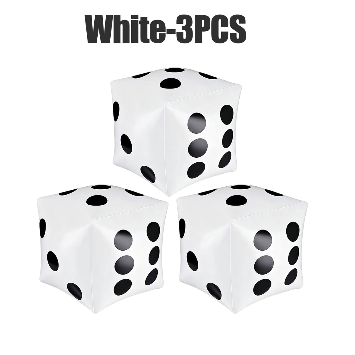 Giant Inflatable Dice Game Toy – Party, Bar & Group Fun Inflatable Dice Game PLUSH White 3PCS