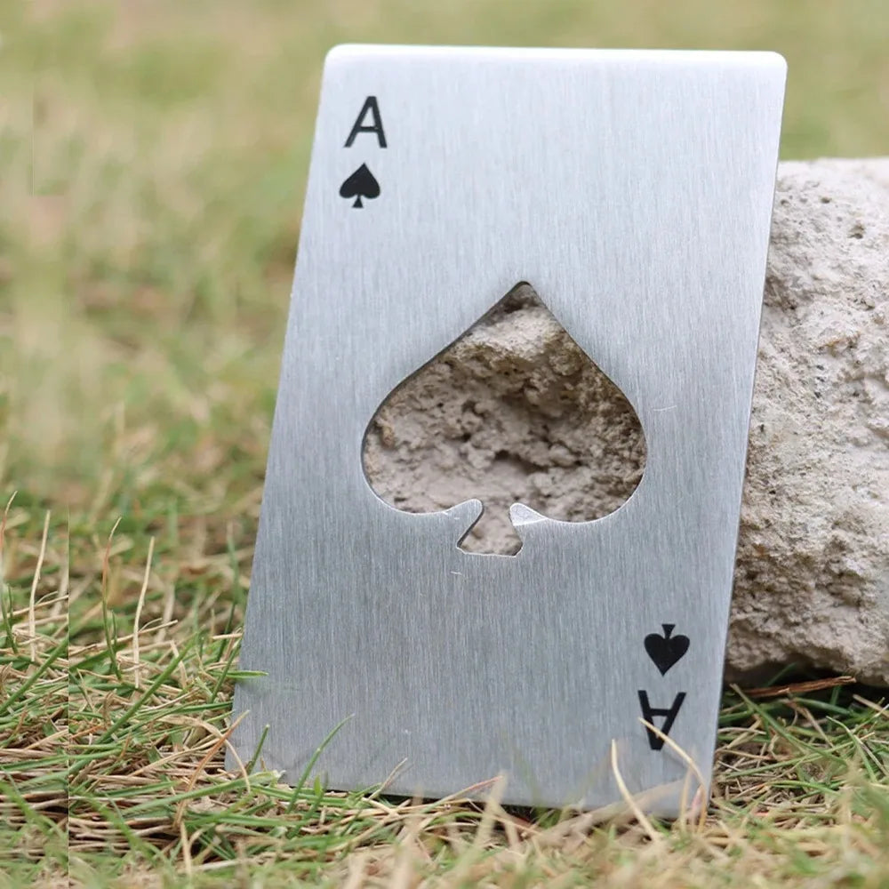 Stainless Steel Credit Card Bottle Opener – Spades Design Bottle Opener PLUSH Silvery 1pcs