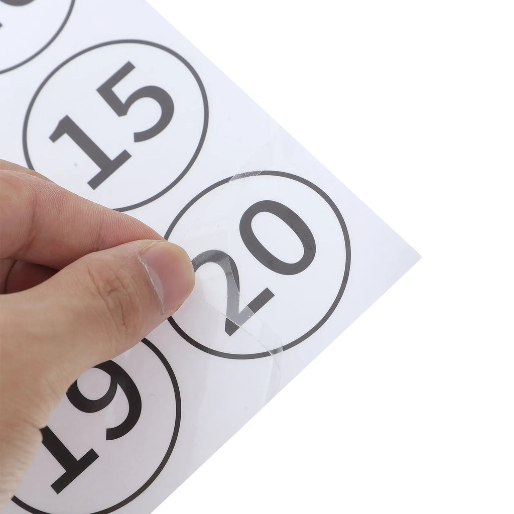 40pcs Round Number Stickers PVC Self-Adhesive Consecutive Labels Number Label Stickers PLUSH