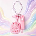 Kawaii Mini Massage Comb Set with Spray Bottle & Star Lanyard Travel Hair Care Set PLUSH Pink set