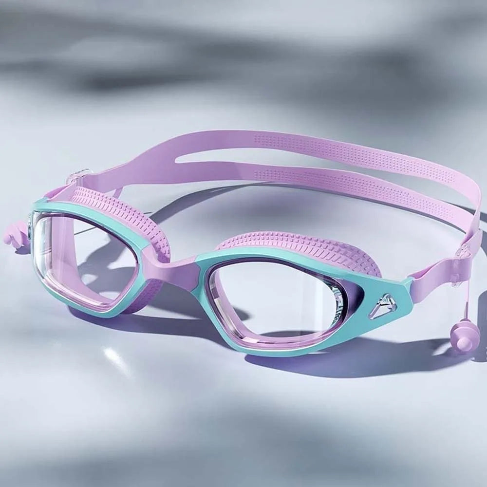 Waterproof Swimming Goggles | Big Frame, Anti-Fog, 3D Fit Swimming Goggles PLUSH Purple