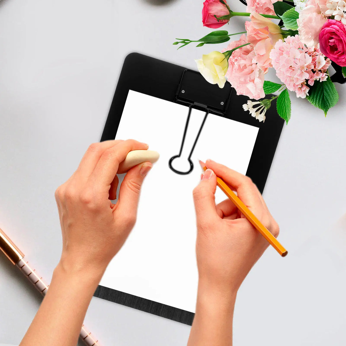 A5 Stainless Steel Clipboard – Lightweight Metal Paper Holder Metal Clipboard PLUSH