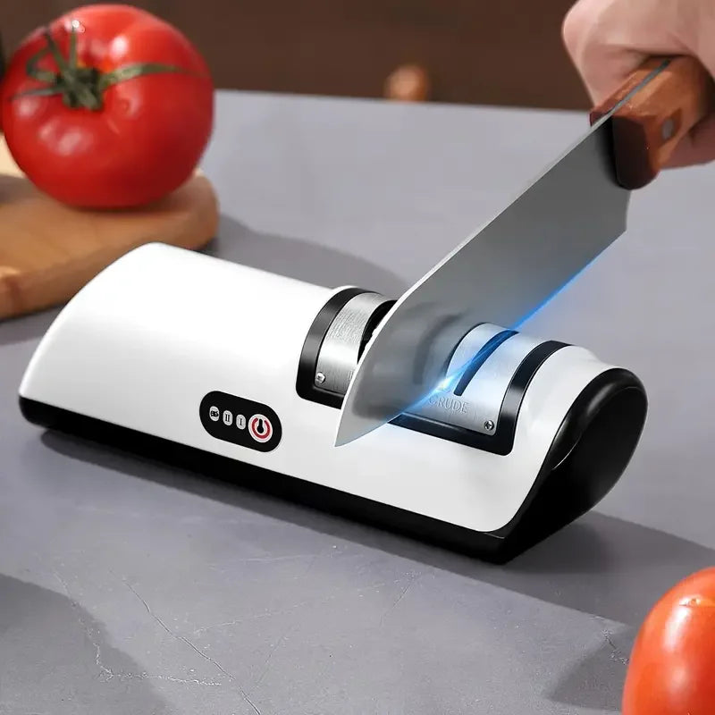 Electric Knife Sharpener – Automatic Non-Slip Kitchen Tool Electric Knife Sharpener PLUSH