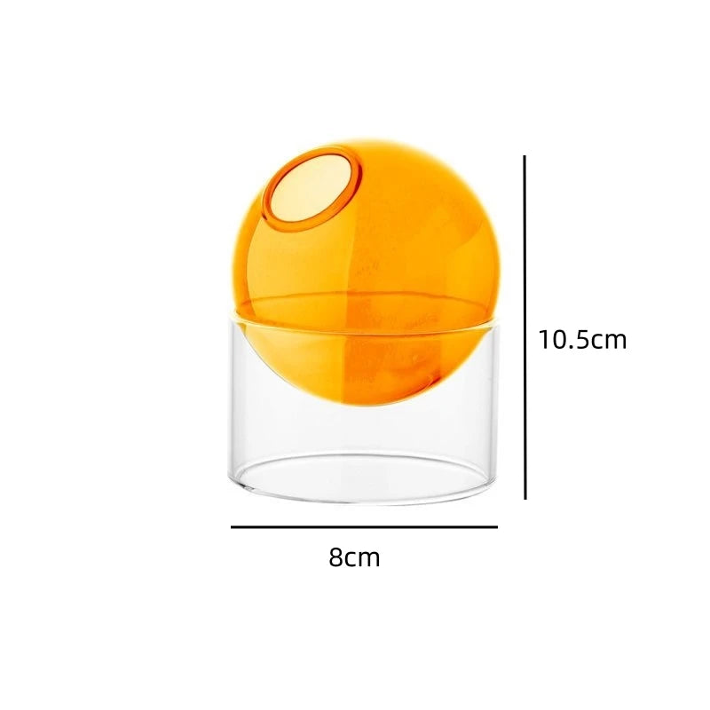 Nordic Colored Glass Vase | Minimalist Hydroponic Planter Decorative Glass Vase PLUSH Brown-S