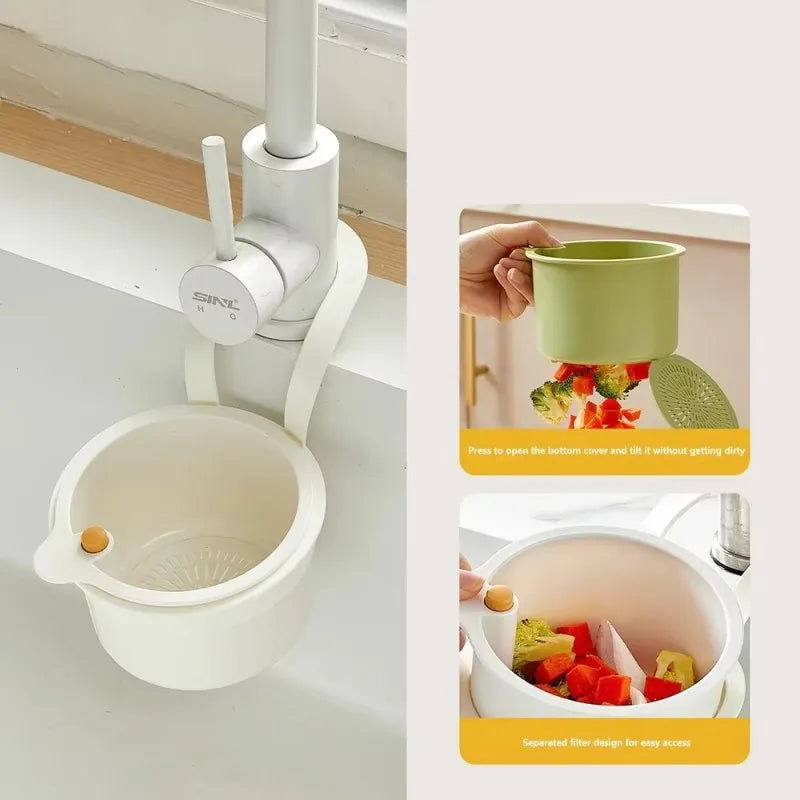 Kitchen Sink Strainer & Fruit Vegetable Drainer Basket Kitchen Drain Basket PLUSH White