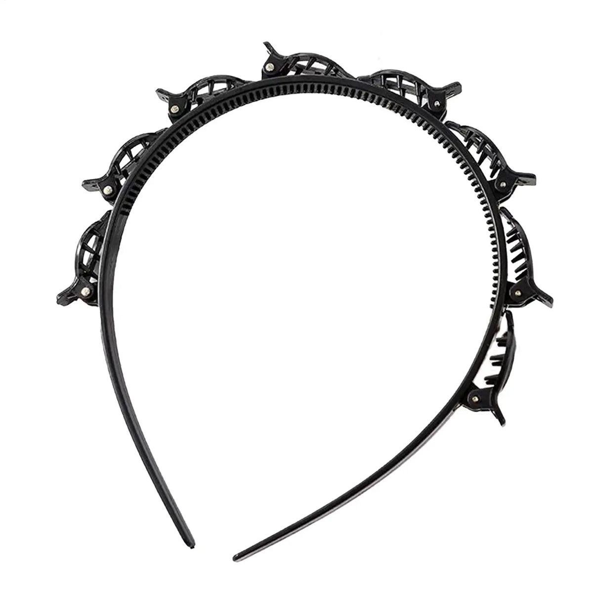 Women's Headband with Clips – Twist Plait Hair Hoop Hairpin Clip Headband PLUSH