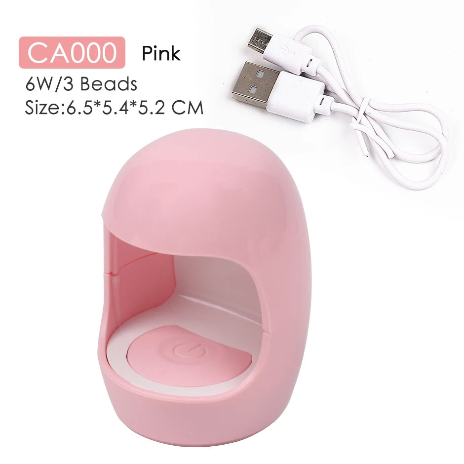 Mini UV LED Nail Lamp – Portable Single Finger Gel Polish Dryer UV LED Nail Dryer PLUSH CA000 Pink