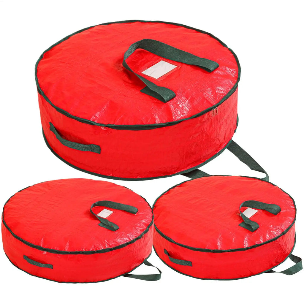 Waterproof Christmas Wreath Storage Bag – 24" 30" 36" Round Wreath Storage Bag PLUSH
