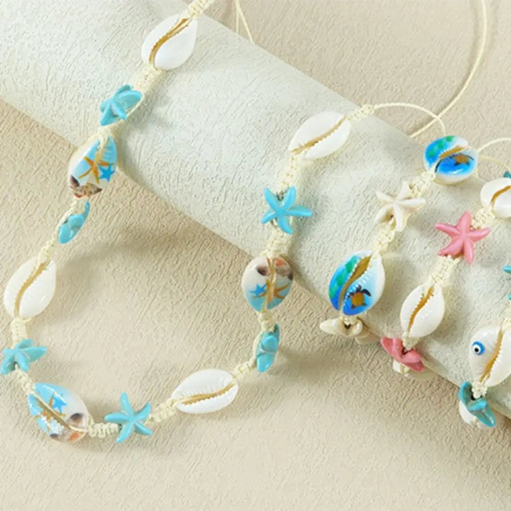 Bohemian Sea Series Starfish & Turtle Beaded Bracelet Beaded Strand Bracelet PLUSH
