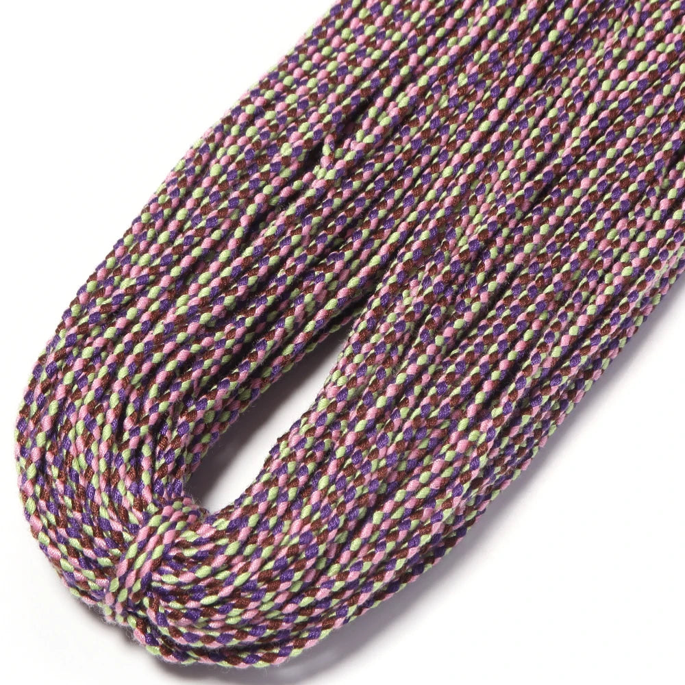 10 Yards Bohemian Multicolor Braided Cotton Cord – DIY Jewelry Braided Craft Cord PLUSH purple pink 2mm