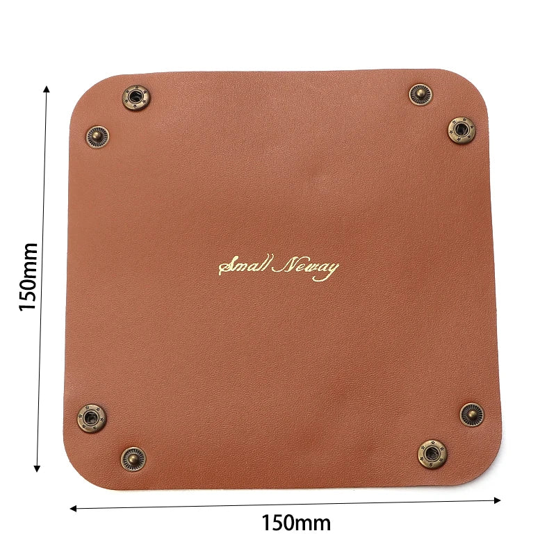 PU Leather Foldable Desktop Tray Organizer for Jewelry & Keys Foldable Desk Organizer PLUSH