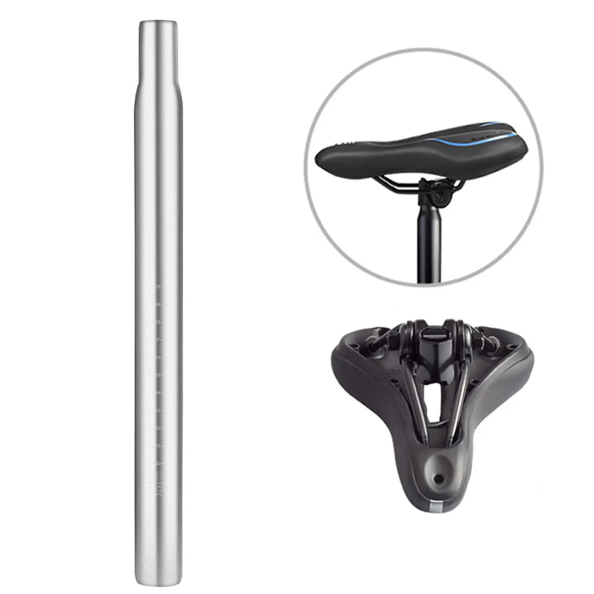25.4mm Aluminum Alloy Bike Seat Post CNC Slim Head – 2 Pack Bicycle Seatpost PLUSH Default Title