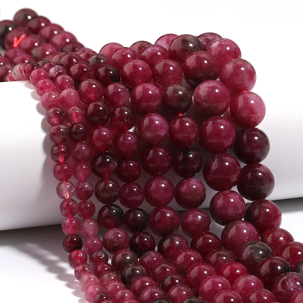 Watermelon Tourmaline Natural Stone Beads 6–12mm | DIY Jewelry Natural Stone Beads PLUSH