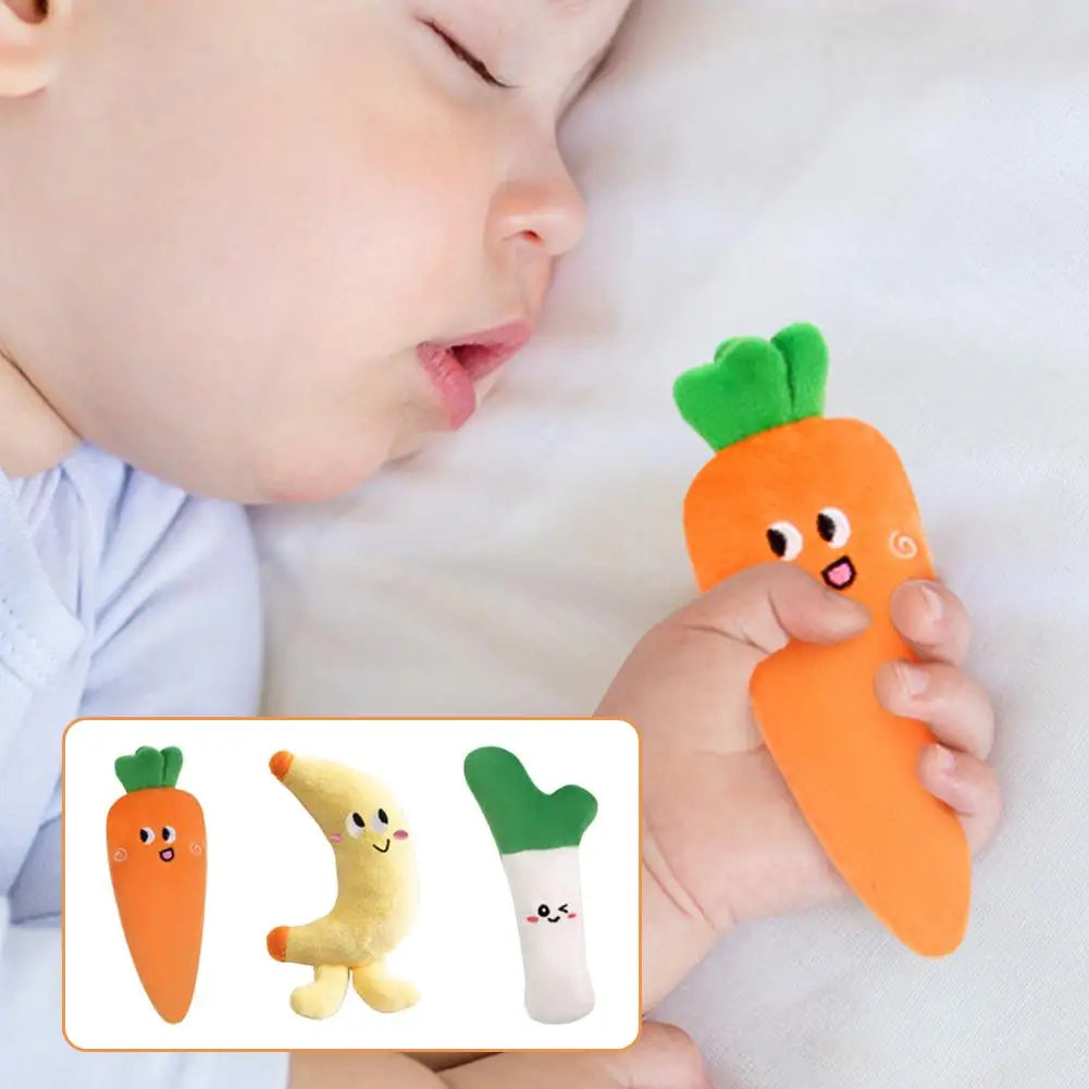 Baby Plush Fruit Soothing Toy – Soft Hand-Held Carrot Banana Baby Plush Toy PLUSH