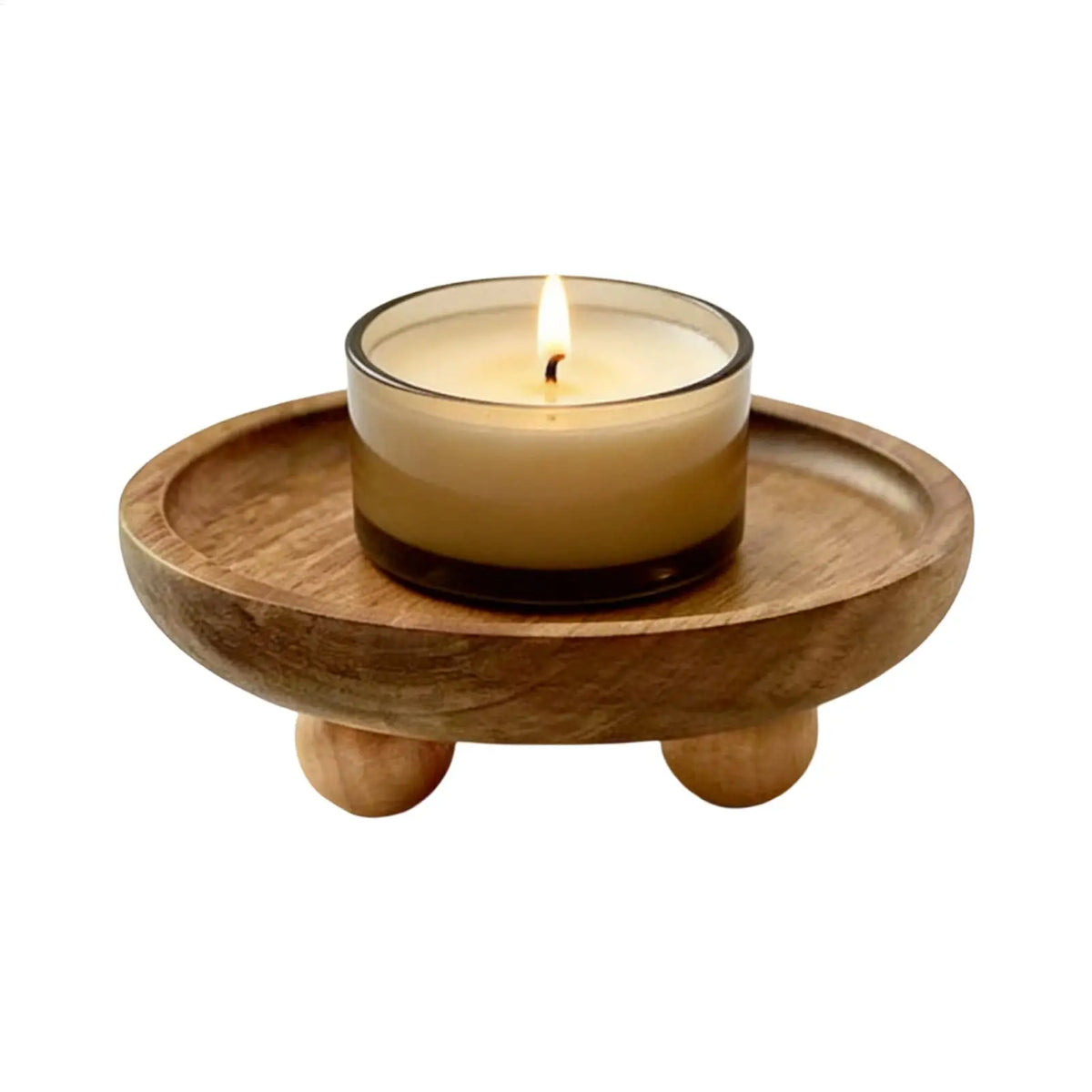Round Wooden Decorative Storage Tray – Multi-Use Organizer Decorative Storage Tray PLUSH