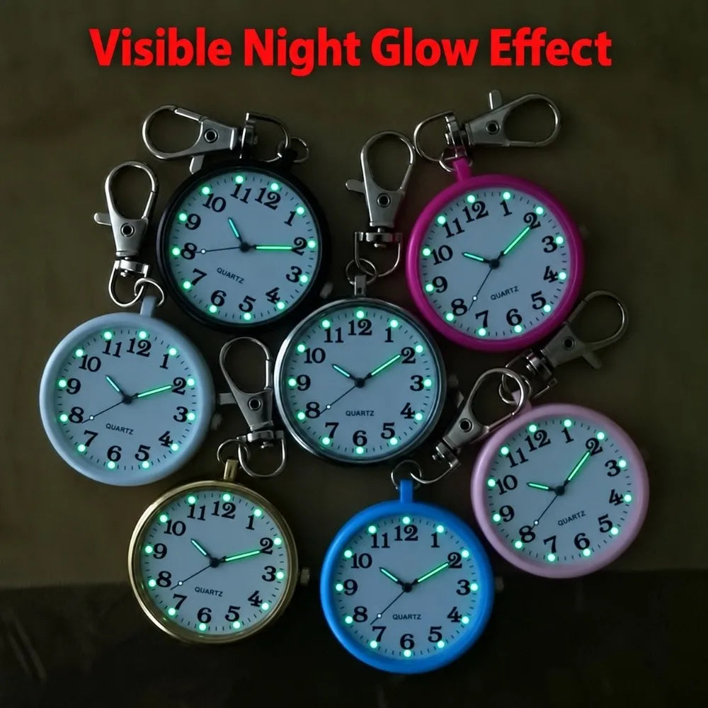 Vintage Luminous Pocket Watch Mini Quartz Keychain Clock Pocket Watch PLUSH
