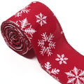 3 Yards Christmas Linen Ribbon 2" – DIY Gift Wrap & Craft Craft Ribbon PLUSH snowflake 3yards