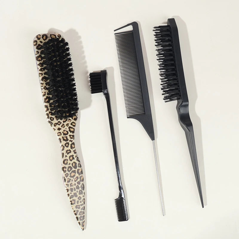 Bristle Slick Back Hair Brush – Edge Control & Ponytail Hair Styling Brush PLUSH