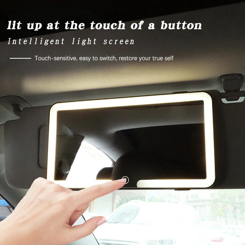 LED Car Sun Visor Vanity Mirror – Rechargeable HD Makeup Mirror Car Vanity Mirror PLUSH