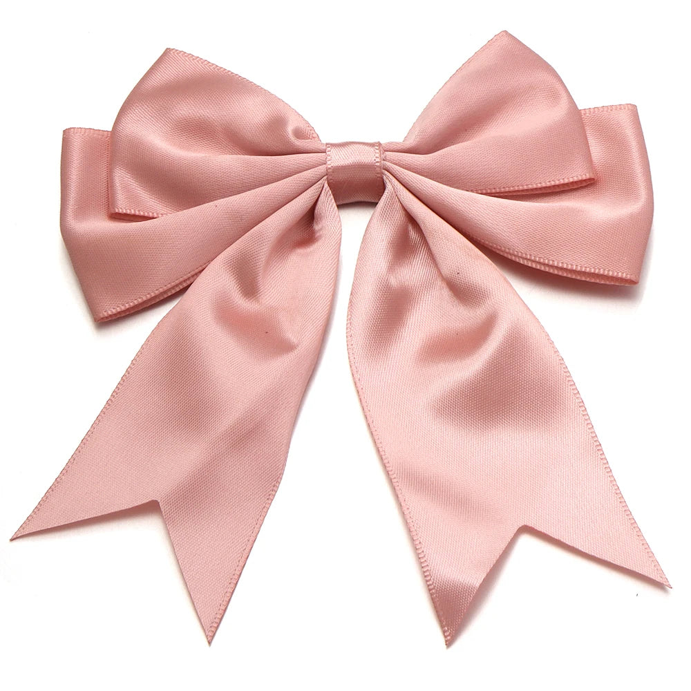 5pcs Double Layer Satin Swallowtail Bows – DIY Hair & Jewelry Ribbon Bow Findings PLUSH deep pink