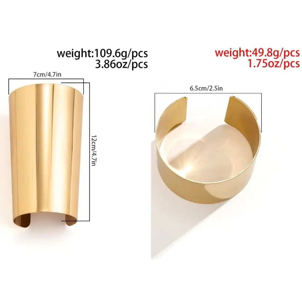 Wide Open Cuff Bangle – Bold Smooth Surface Statement Bracelet Cuff Bangle Bracelet PLUSH