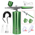 Portable Wireless Airbrush Kit with Compressor – 0.3mm Nozzle Airbrush Spray Kit PLUSH Green Kit
