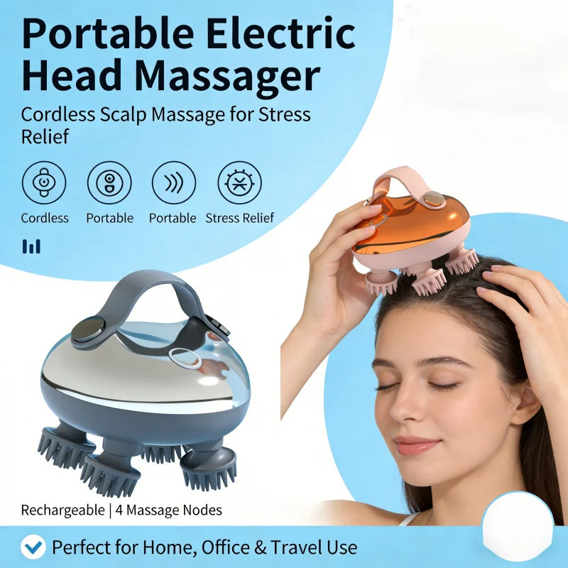 Portable Rechargeable Electric Scalp Massager – Handheld Electric Scalp Massager PLUSH