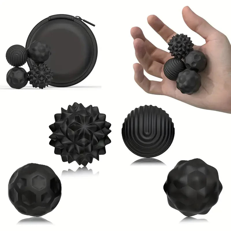 Silicone Magnetic Fidget Balls – Sensory Stress Toys for Adults Magnetic Fidget Toy PLUSH 4PCS Black 1