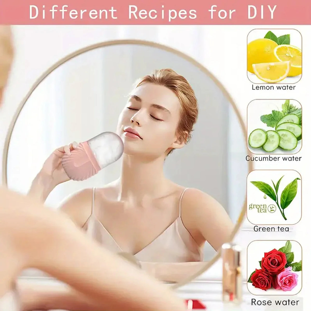 Silicone Face Ice Roller Tray – Facial Massage & Cooling Tool Facial Ice Roller PLUSH