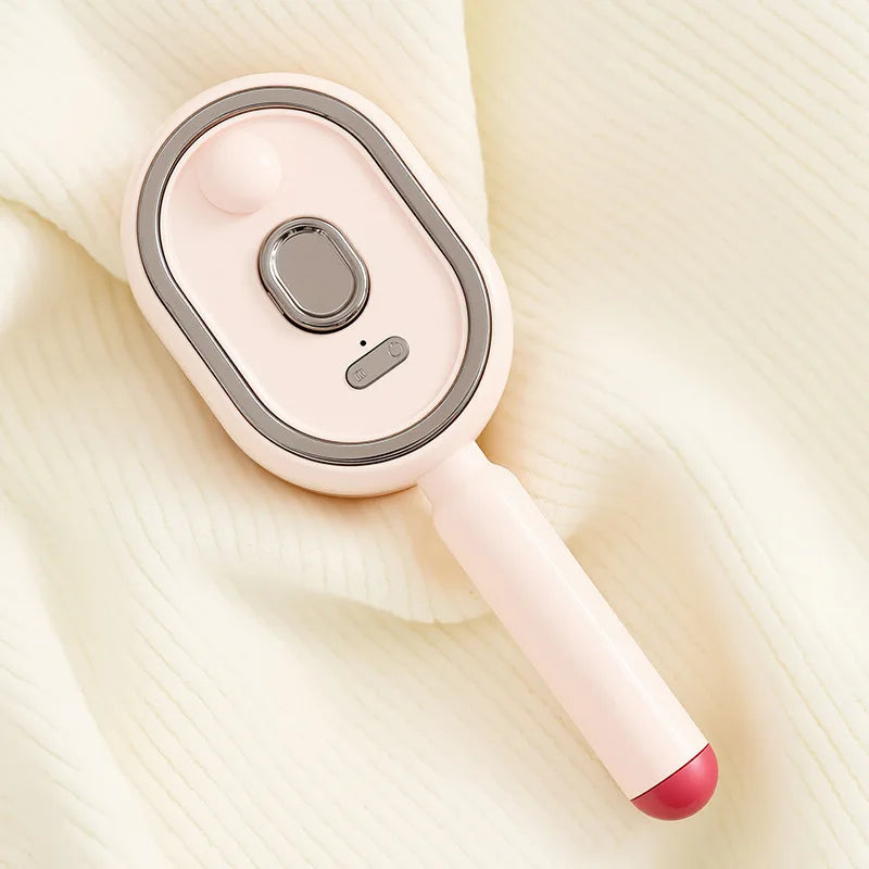 Nano Spray Electric Massage Comb – Retractable Teeth Electric Hair Comb PLUSH pink color USB Type-C