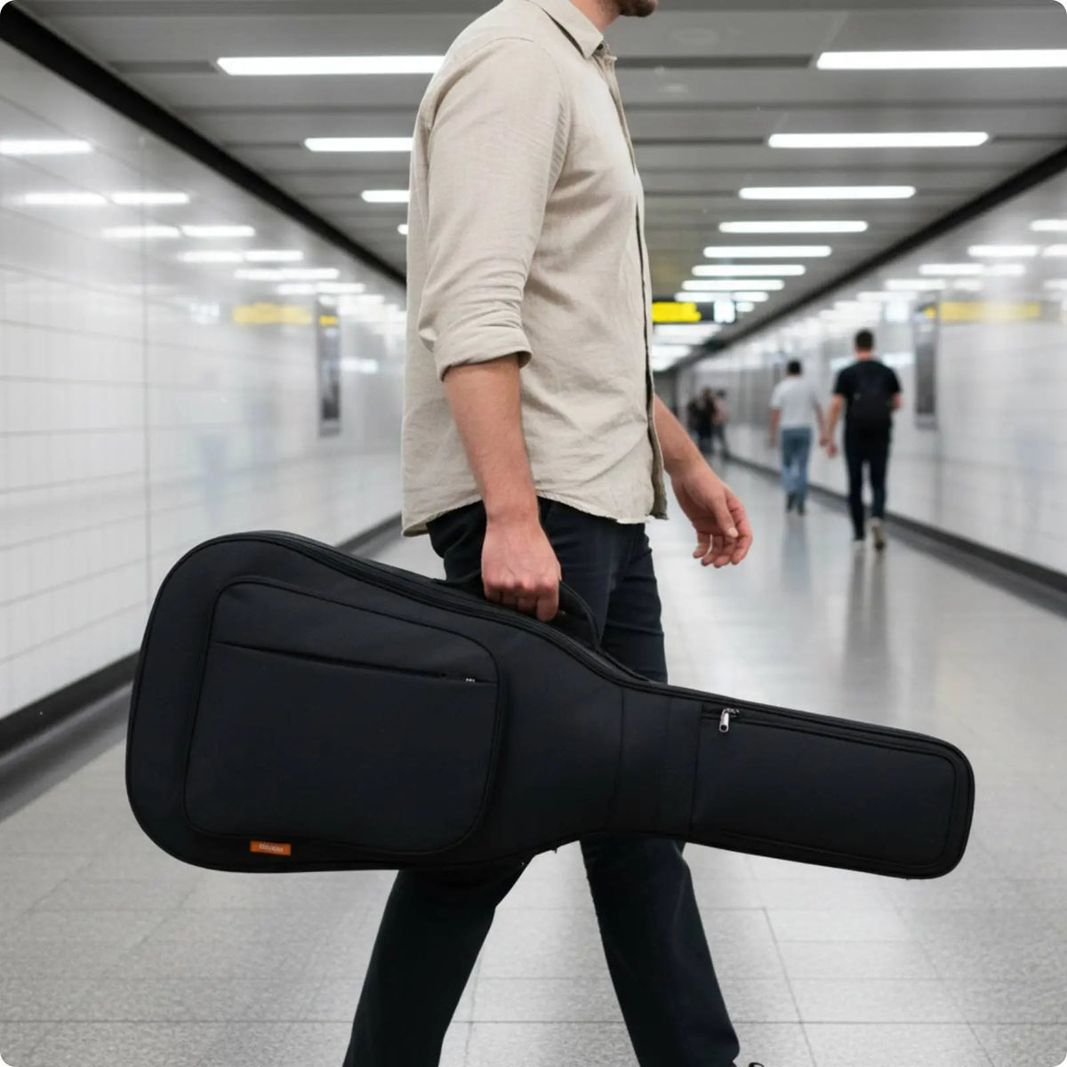 Padded Guitar Backpack Case | Fits 36–41" Acoustic Guitars Guitar Gig Bag PLUSH Black 40-41 Inch