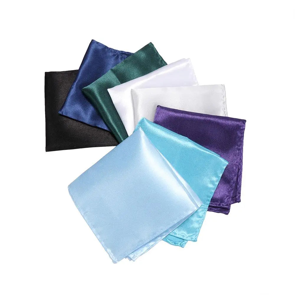 Men's Satin Pocket Square – Solid Formal Handkerchief 15 Colors Pocket Square PLUSH