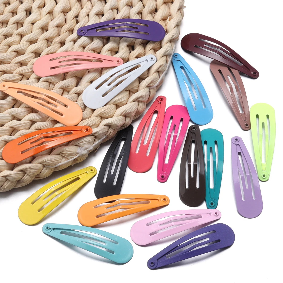 50pcs Metal Candy Color BB Waterdrop Hair Clips Y2K Girls BB Hair Clips PLUSH