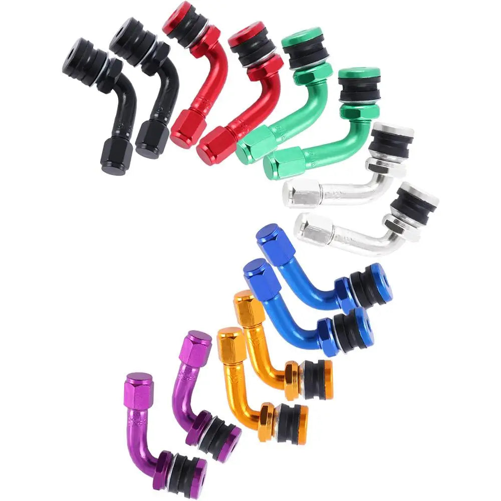 90° CNC Aluminum Motorcycle Tire Valve Stems – 2pcs Motorcycle Valve Stems PLUSH