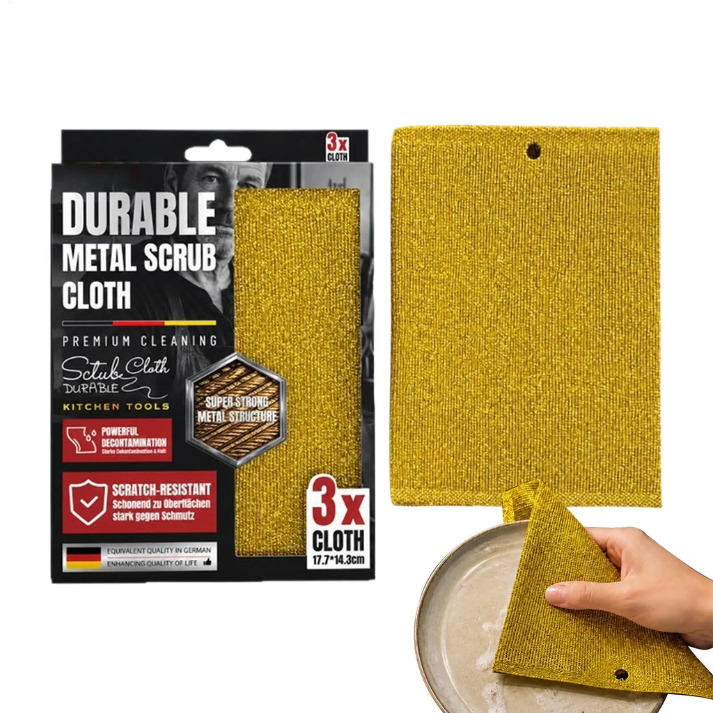 3-Pack Non-Scratch Wire Dishcloths – Kitchen Scrub Rags Kitchen Scrub Cloth PLUSH