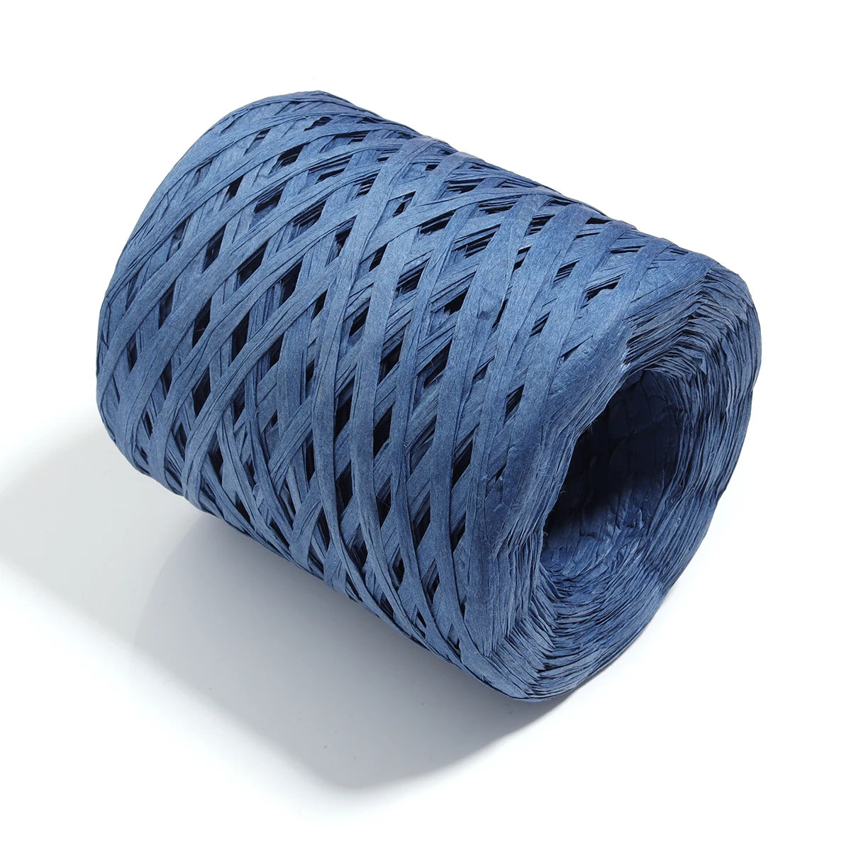 200m Natural Raffia Straw Yarn for Knitting, Crochet & DIY Crafts Raffia Craft Yarn PLUSH deep blue