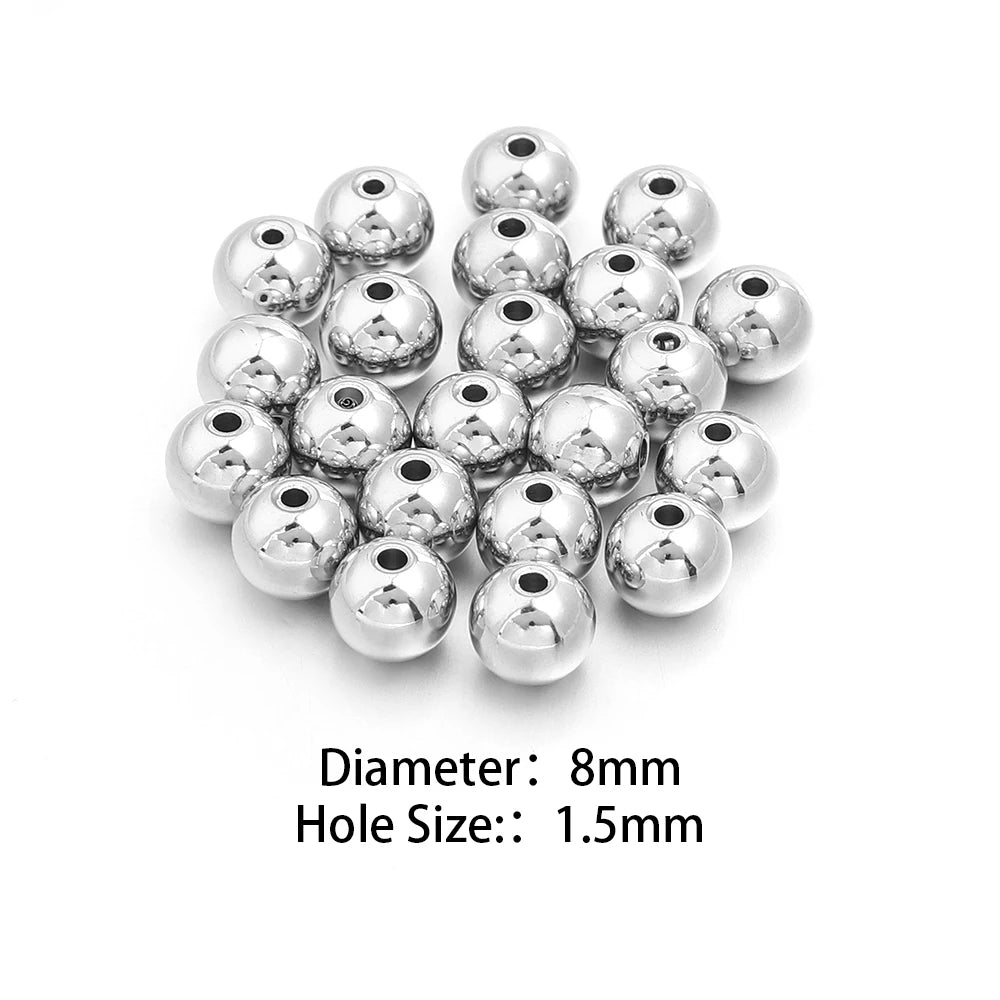 Silver Stainless Steel Big Hole Spacer Beads | DIY Jewelry Jewelry Spacer Beads PLUSH 8mm hole1.5mm 20pcs