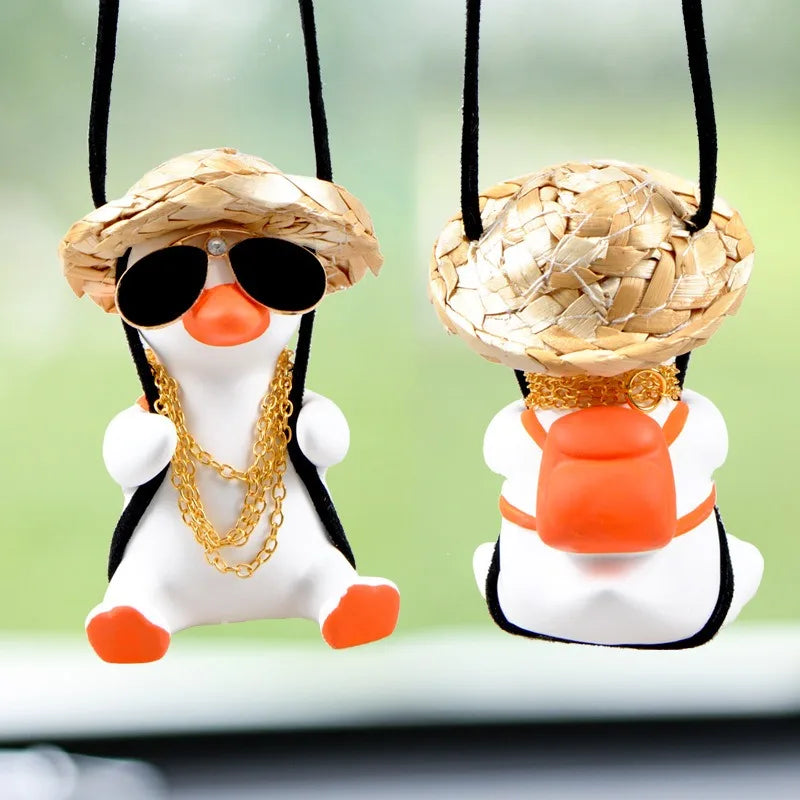 Swinging Duck Car Pendant – Rearview Mirror Ornament Car Mirror Ornament PLUSH Duck5