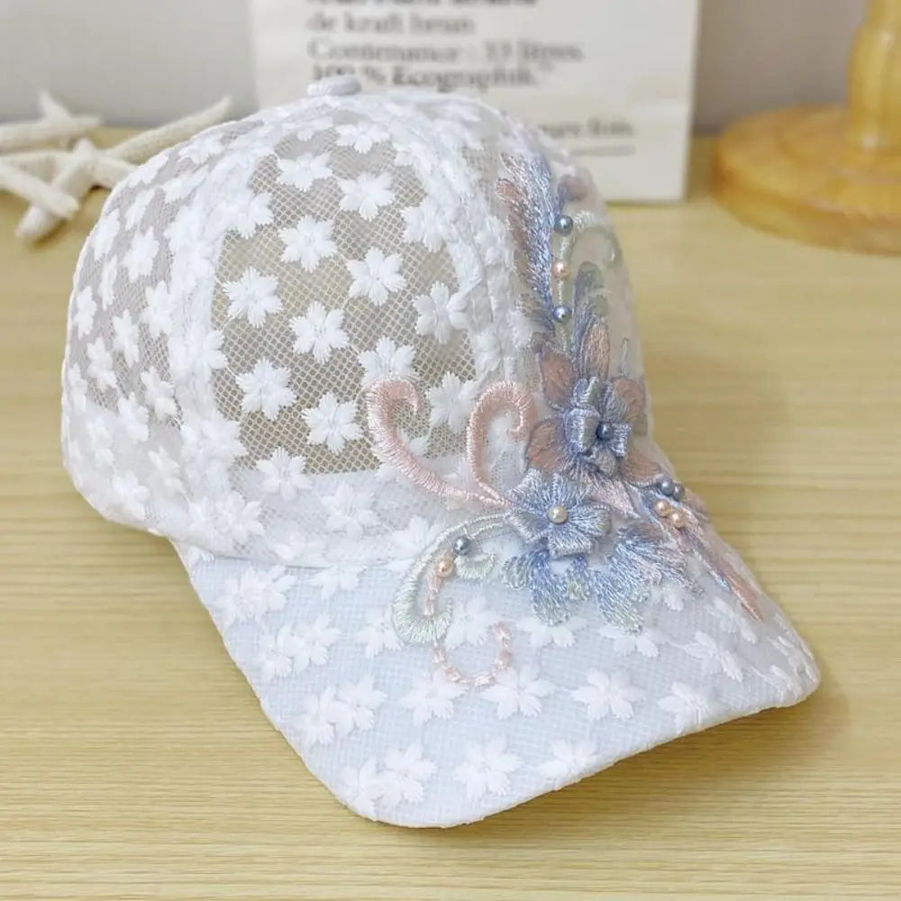Women's Breathable Floral Lace Baseball Cap – Quick-Dry Hat Women's Baseball Cap PLUSH
